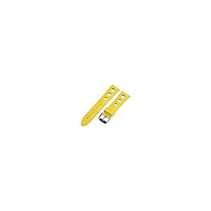【並行輸入品】26 mm Rally 3 holeクロコイエローレザーInterchangeable交換用時計バンドストラップ Clockworの画像