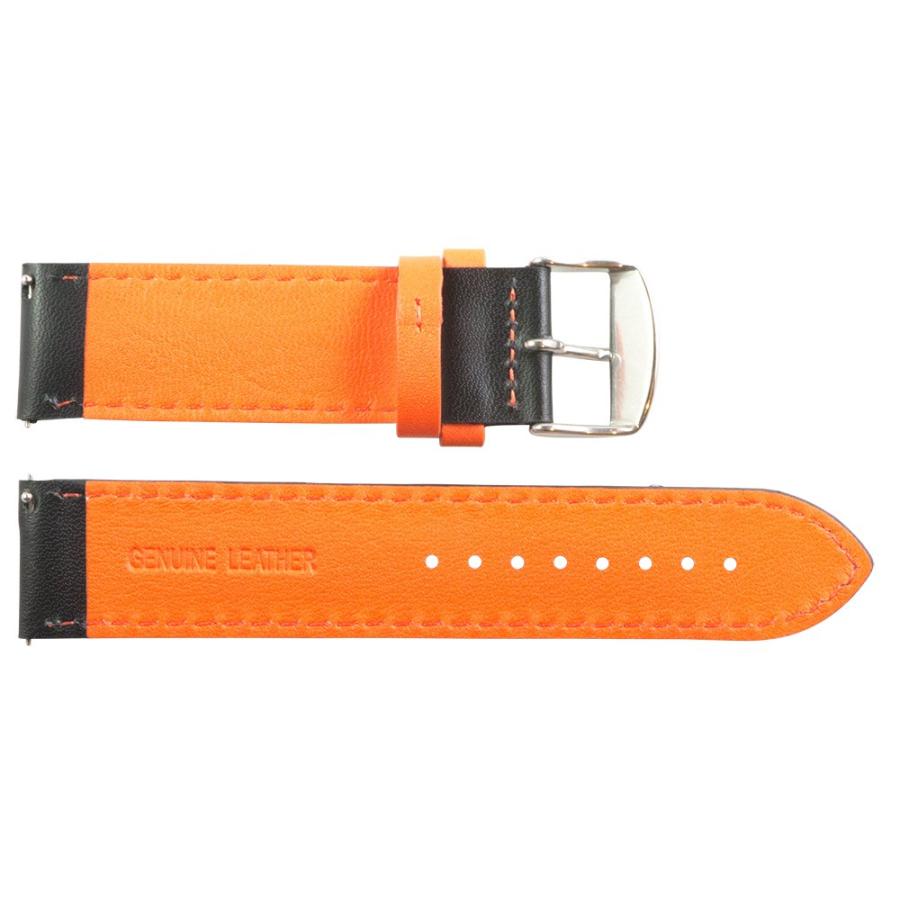 【並行輸入品】18 mm Rally Perforated Smoothブラック/オレンジレザーInterchangeable Watchバンドの画像
