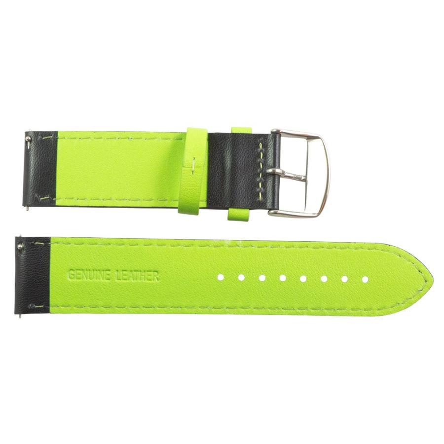 【並行輸入品】18 mm Rally Perforated Smoothブラック/グリーンレザーInterchangeable Watchバンドの画像