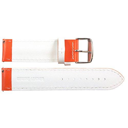 【並行輸入品】22 mm Rally Perforated Smoothオレンジ/ホワイトレザーInterchangeable Watchバンドの画像