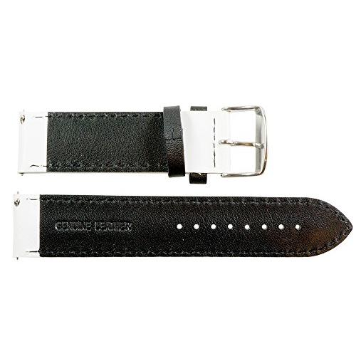 【並行輸入品】24 mm Rally Perforated Smoothホワイト/ブラックレザーInterchangeable Watchバンドの画像