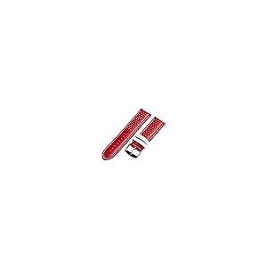 【並行輸入品】24 mm Rally Perforated Smoothレッド/ホワイトレザーInterchangeable Watchバンドスの画像
