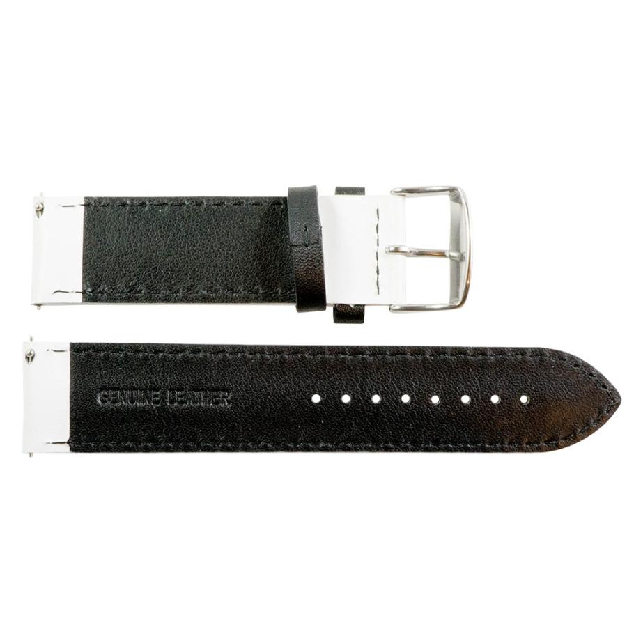 【並行輸入品】26 mm Rally Perforated Smoothホワイト/ブラックレザーInterchangeable Watchバンドの画像