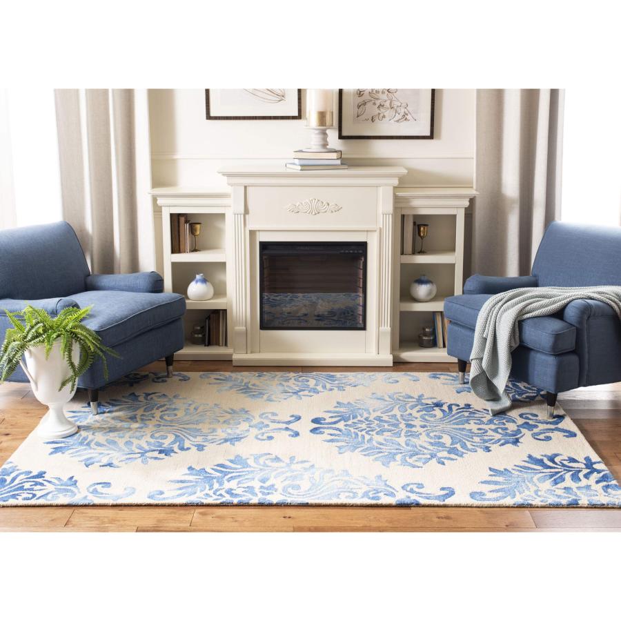 【並行輸入品】 SAFAVIEH Dip Dye Collection 4' x 6' Beige/Blue DDY516A Handmade_9