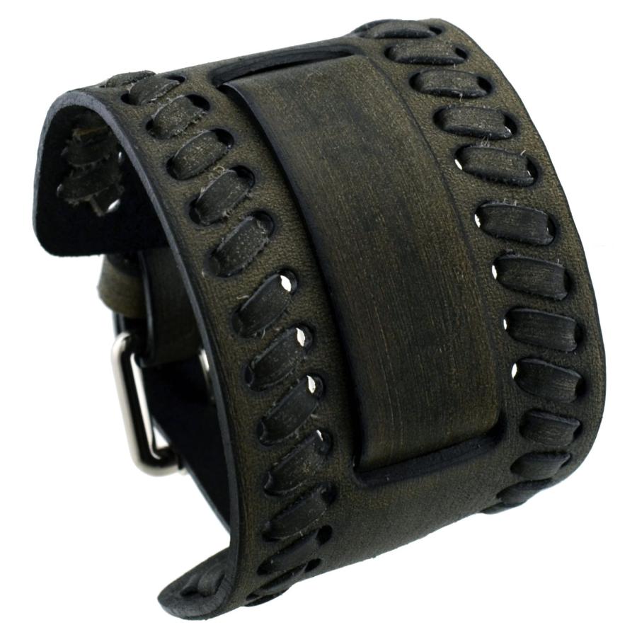 【並行輸入品】ネメシスwlb k WashedブラックWideレザーCuff Wrist Watch Band Nemesis Washed B_2