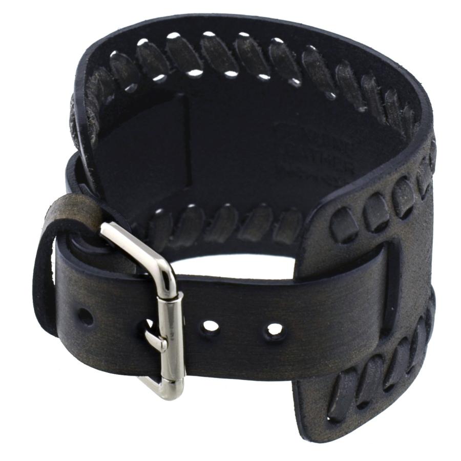 【並行輸入品】ネメシスwlb k WashedブラックWideレザーCuff Wrist Watch Band Nemesis Washed B_5