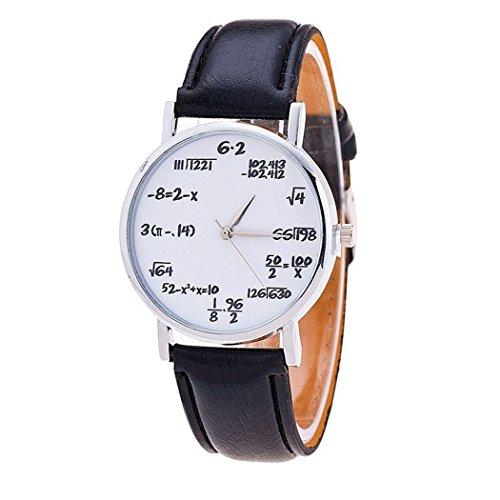 【並行輸入品】vavnaファッションティーン学生数学Watchデジタル式記号レザー腕時計ギフト   ブラックホワイト Vavna Fashionの画像