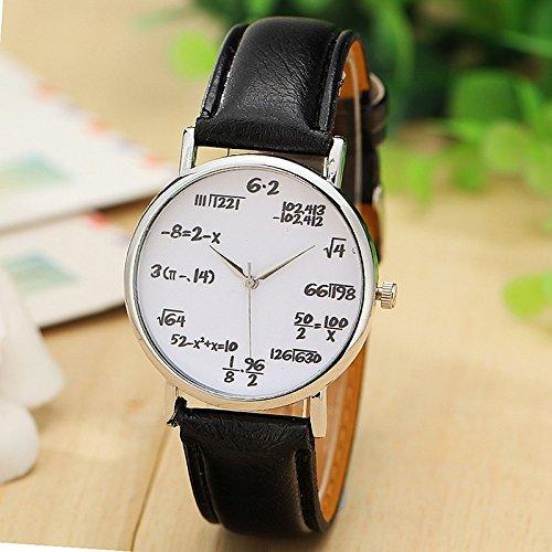 【並行輸入品】vavnaファッションティーン学生数学Watchデジタル式記号レザー腕時計ギフト   ブラックホワイト Vavna Fashionの画像