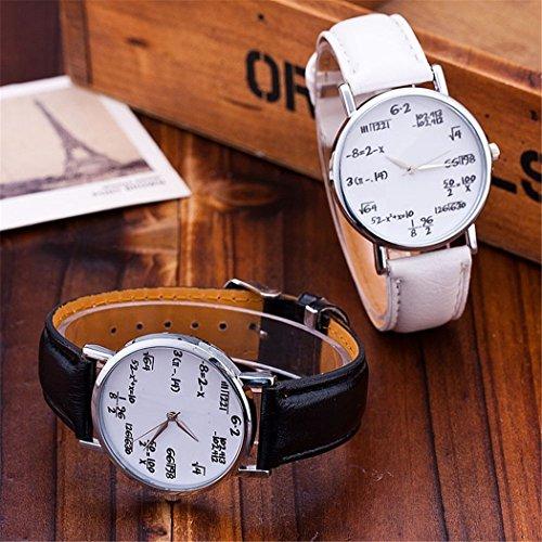 【並行輸入品】vavnaファッションティーン学生数学Watchデジタル式記号レザー腕時計ギフト   ブラックホワイト Vavna Fashionの画像