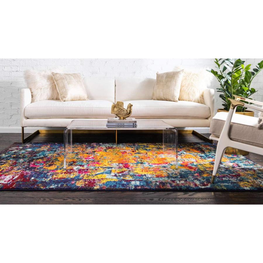 【並行輸入品】Unique Loom Estrella Collection Colorful Abstract Multi Area Rug