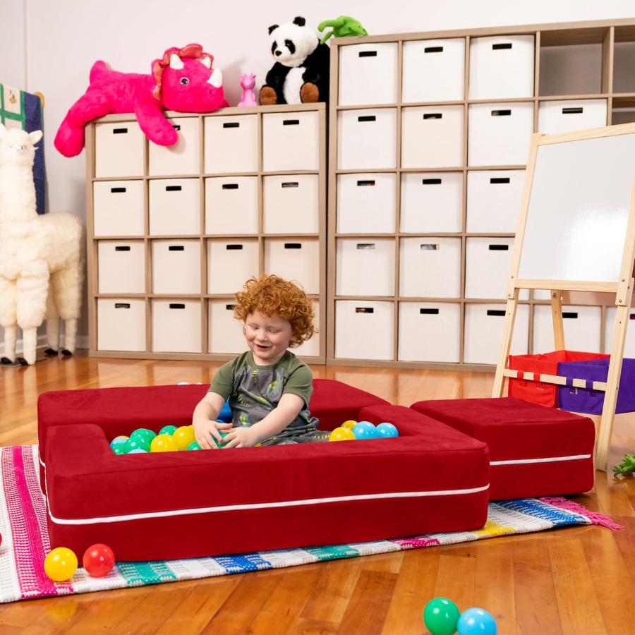 【並行輸入品】Jaxx Zipline Kids Modular Loveseat & Ottomans / Fold Out Lounger，