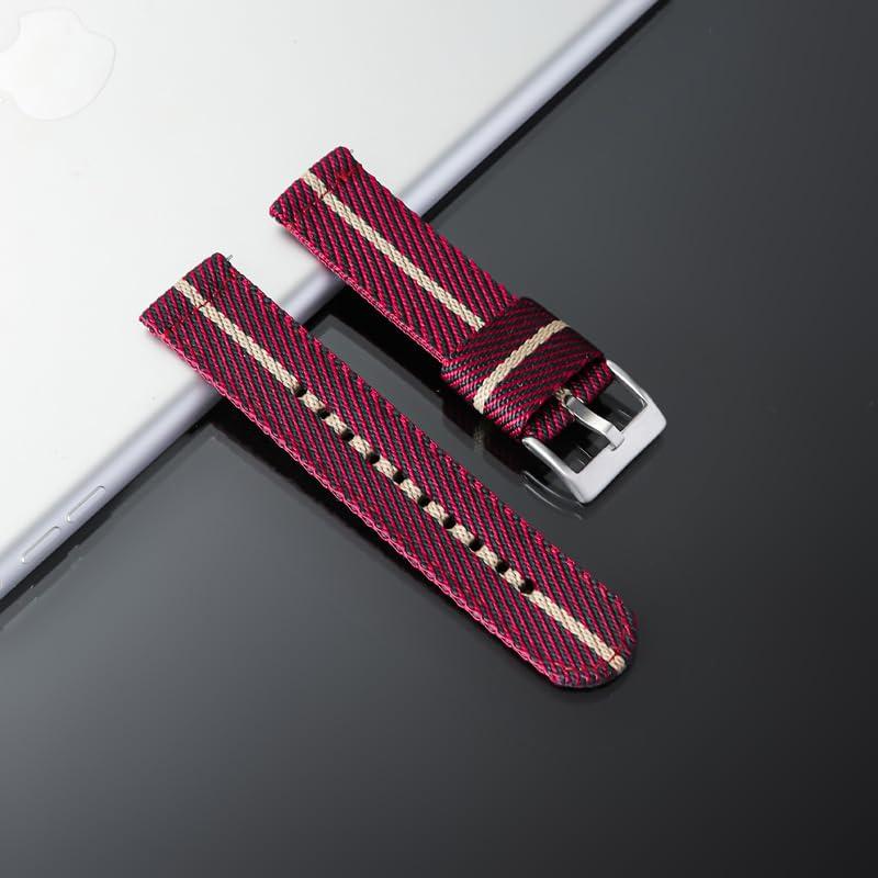 【並行輸入品】 FANMIS 2PC 20mm Nylon Striped Navy Blue/Red,Red/White/Blue Interの画像