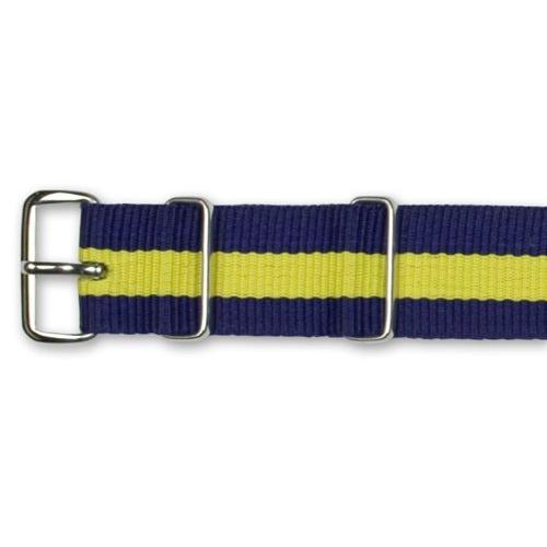 【並行輸入品】Fanmis 20 mmナイロンストライプネイビーブルー/イエロー交換可能交換用時計バンドストラップ FANMIS 20mm Nyの画像