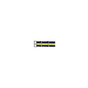 【並行輸入品】Fanmis 20 mmナイロンストライプネイビーブルー/イエロー交換可能交換用時計バンドストラップ FANMIS 20mm Nyの画像