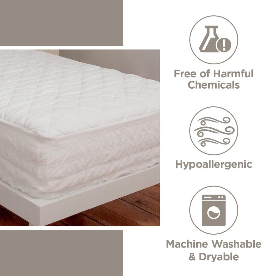 【並行輸入品】ツインXL寮マットレス防水プロテクターパッドとカバー Downlite Twin XL Dorm Mat_9