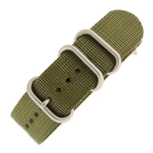 【並行輸入品】Fanmis 22 mmブラックグリーンArmyナイロンスポーツ腕時計バンド交換可能な交換用ストラップforメンズレディース FAの画像