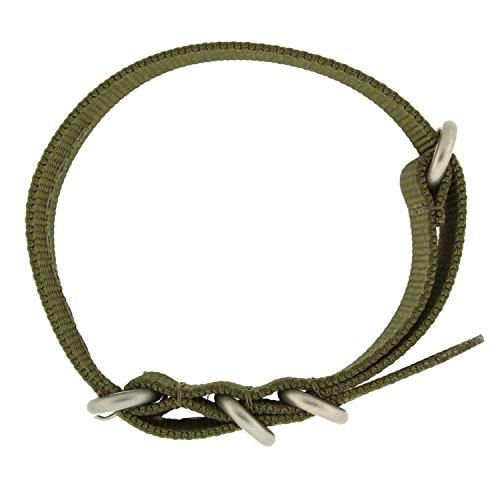 【並行輸入品】Fanmis 22 mmブラックグリーンArmyナイロンスポーツ腕時計バンド交換可能な交換用ストラップforメンズレディース FAの画像