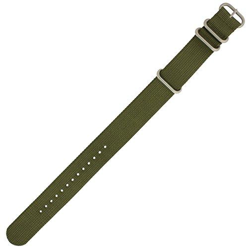 【並行輸入品】Fanmis 22 mmブラックグリーンArmyナイロンスポーツ腕時計バンド交換可能な交換用ストラップforメンズレディース FAの画像