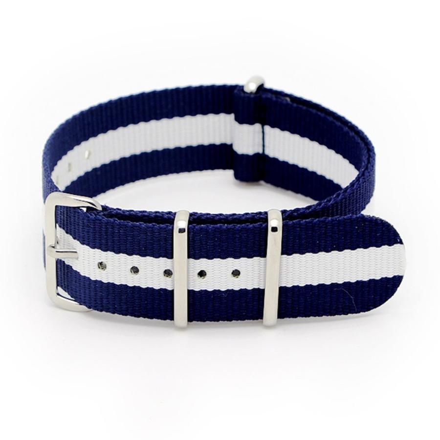 【並行輸入品】 FANMIS 22mm Blue & White Army Nylon Sport Watch Band Straps forの画像