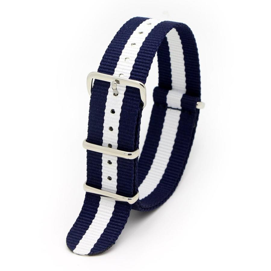 【並行輸入品】 FANMIS 22mm Blue & White Army Nylon Sport Watch Band Straps forの画像