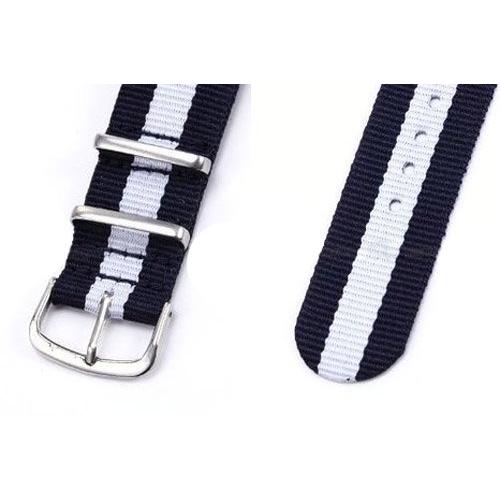 【並行輸入品】 FANMIS 22mm Blue & White Army Nylon Sport Watch Band Straps forの画像