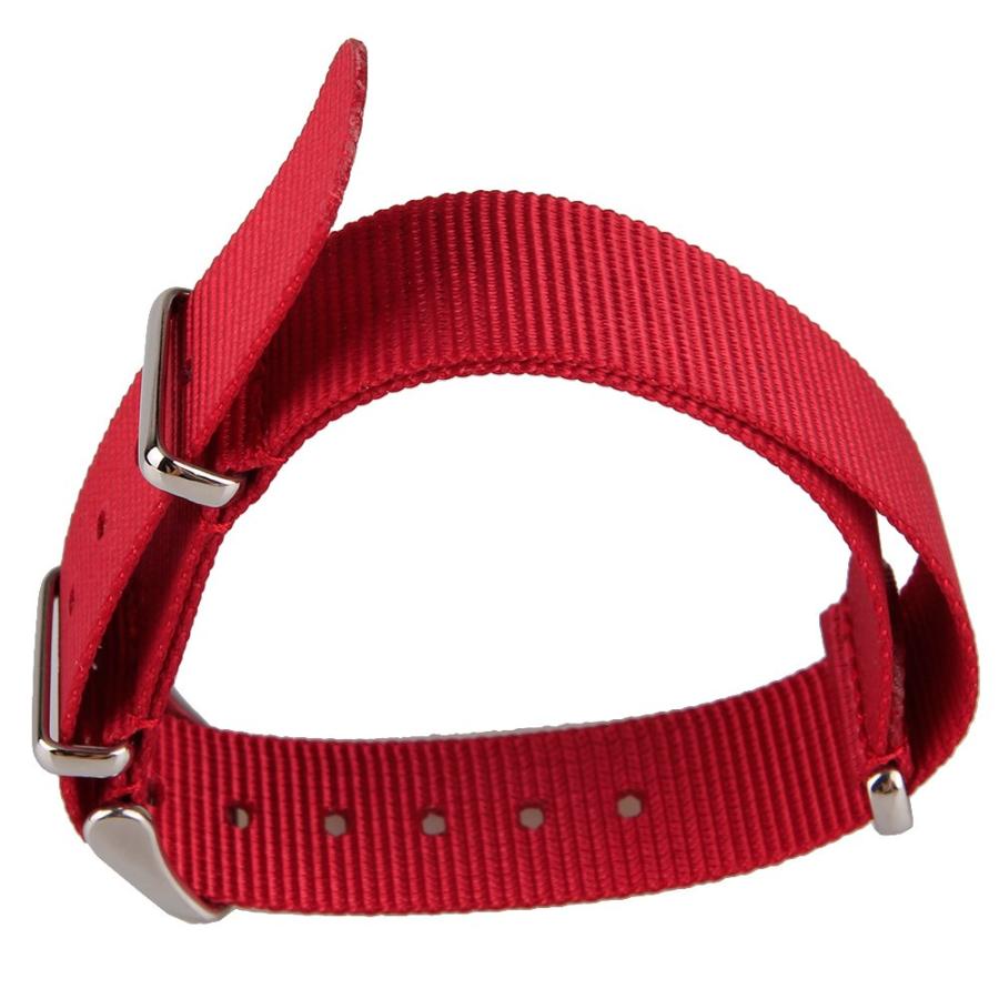 【並行輸入品】18 mmレッドナイロンファブリックバンドWatch Woven耐久性腕時計バンド 18mm Red Nylon Fabric Wの画像