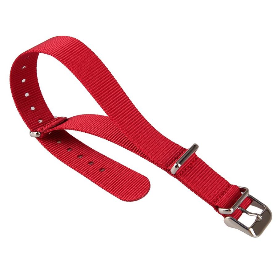 【並行輸入品】18 mmレッドナイロンファブリックバンドWatch Woven耐久性腕時計バンド 18mm Red Nylon Fabric Wの画像