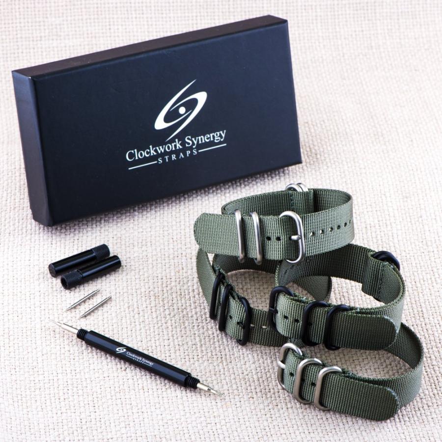 【並行輸入品】Clockwork Synergy ヘビー3リングNATO時計ストラップバンド つや消しスチール US サイズ: 26mm カラー_3