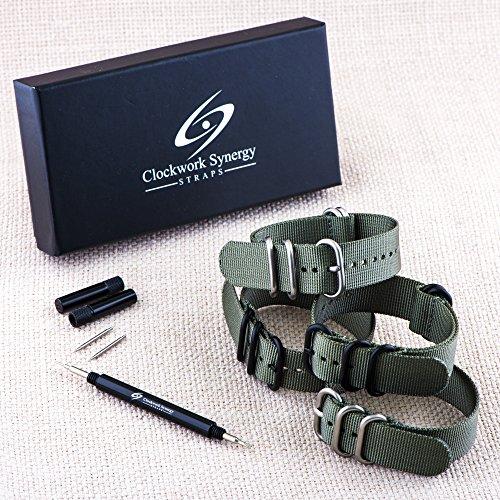 【並行輸入品】Clockwork Synergy ヘビー3リングNATO時計ストラップバンド つや消しスチール US サイズ: 26mm カラー_4