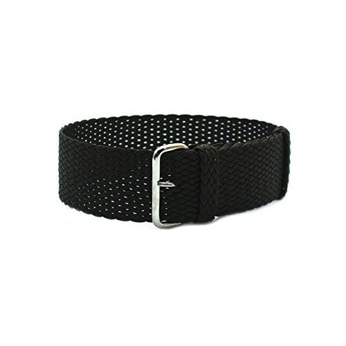 【並行輸入品】HNS 20 mmダークブラウンPerlon Tropic Braided Woven Watchストラップwithシルバーバックの画像