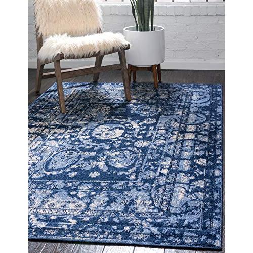 【並行輸入品】Unique Loom La Jolla Collection Tone on Tone Traditional Blue Are_1