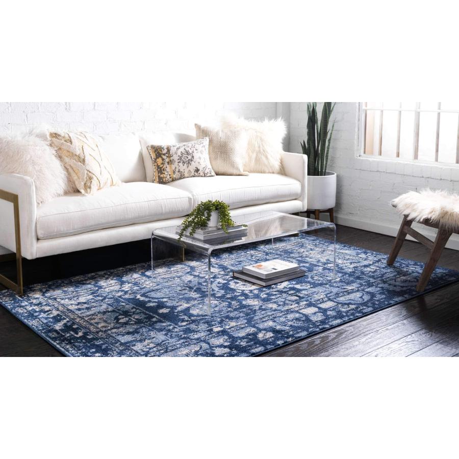 【並行輸入品】Unique Loom La Jolla Collection Tone on Tone Traditional Blue Are_3