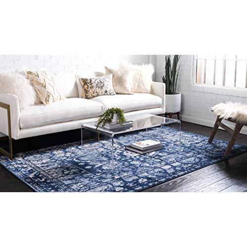 【並行輸入品】Unique Loom La Jolla Collection Tone on Tone Traditional Blue Are_4