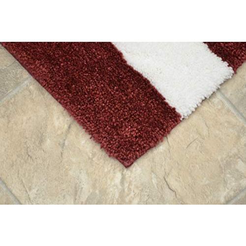 【並行輸入品】Garland Rug ビーチストライプ 洗えるバスラグ 21インチ x 34インチ クリムゾンレッド/ホワイト Garland_4
