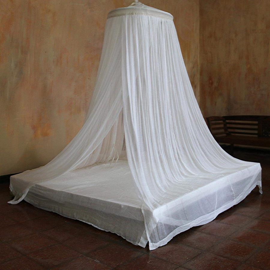 【並行輸入品】NOVICA ホワイト ハンドメイド コットン ベッドキャノピー 竹製リング 「Ethereal Dream」 NOVICA Wh_3