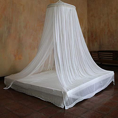【並行輸入品】NOVICA ホワイト ハンドメイド コットン ベッドキャノピー 竹製リング 「Ethereal Dream」 NOVICA Wh_4