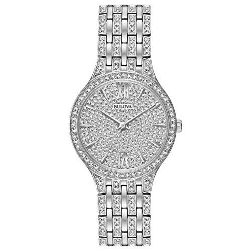 【並行輸入品】Bulova レディースアナログクォーツ腕時計 ステンレススチールストラップ シルバー 16 (モデル:96L243) Bulovの画像