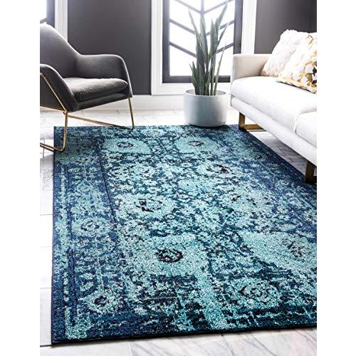 【並行輸入品】Unique Loom Medici Collection Vintage Botanical Traditional Blue_1