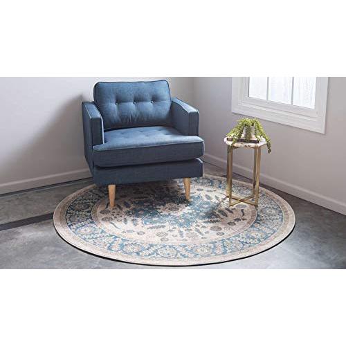 【並行輸入品】Unique Loom Salzburg Collection Traditional Oriental Gray Round R_4