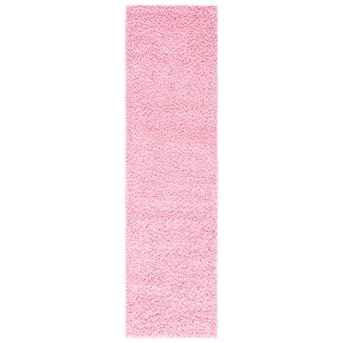 【並行輸入品】 SAFAVIEH Athens Shag Collection Runner Rug 2'3" x 8'， Pink， No_4