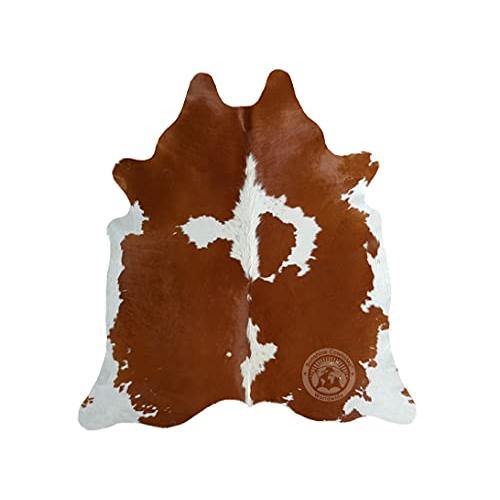 【並行輸入品】Brown and White Cowhide Rug 6ft x7 ft 180cm x 210 cm Sunshine Cow_1