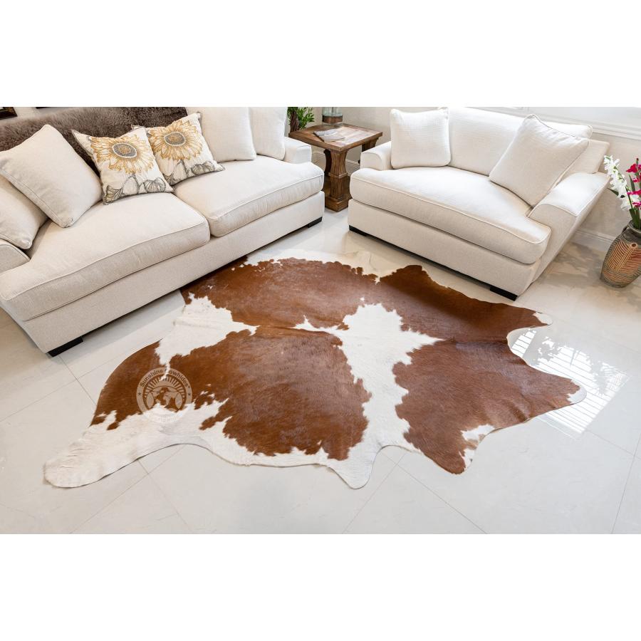 【並行輸入品】Brown and White Cowhide Rug 6ft x7 ft 180cm x 210 cm Sunshine Cow_6