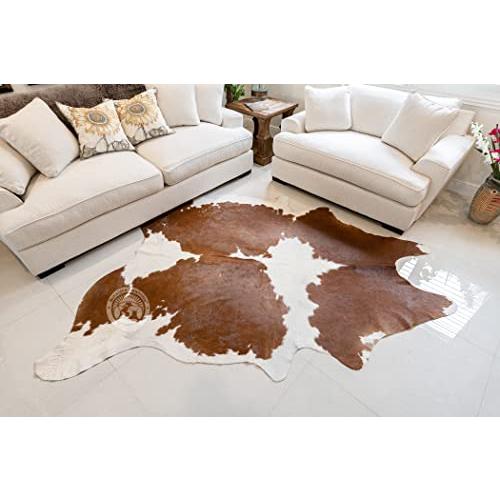 【並行輸入品】Brown and White Cowhide Rug 6ft x7 ft 180cm x 210 cm Sunshine Cow_7