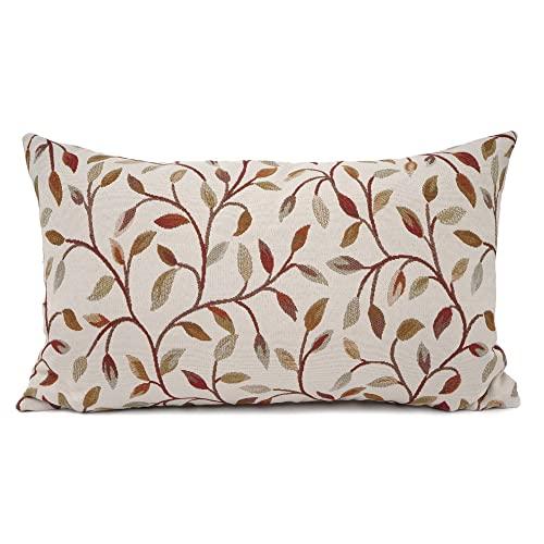 【並行輸入品】(Red) YOUR SMILE Farmhouse Oblong Rectangle Floral Chenille Emb