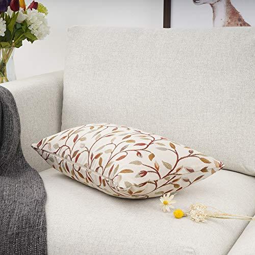【並行輸入品】(Red) YOUR SMILE Farmhouse Oblong Rectangle Floral Chenille Emb