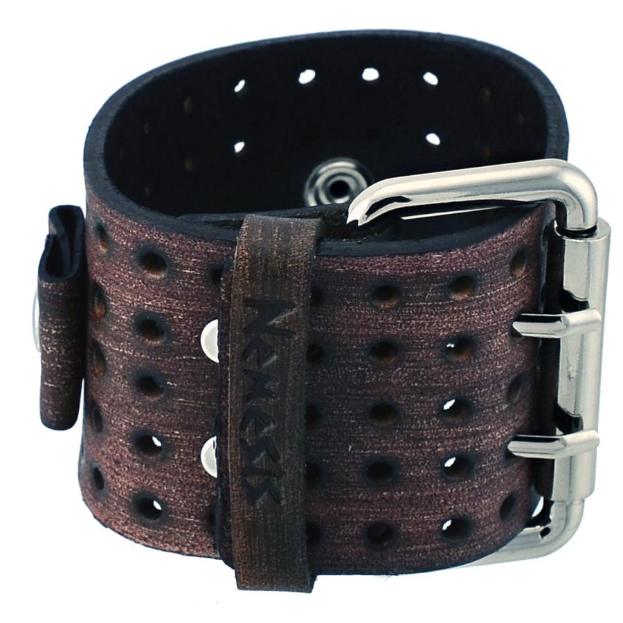 【並行輸入品】ネメシスflh b 24 mmラグ幅Wide FadedブラウンPerforated Leather Cuff Watch Ban_3