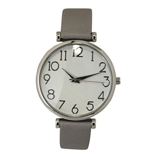 【並行輸入品】ファッション時計卸売レザーストラップ腕時計with Easy Read数on Large Watch Face S グレイ B80の画像