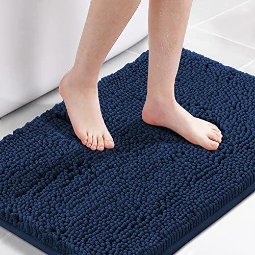 【並行輸入品】 H.VERSAILTEX Navy Blue Bath Mats for Bathroom， Bath Mat 20x32 in_1