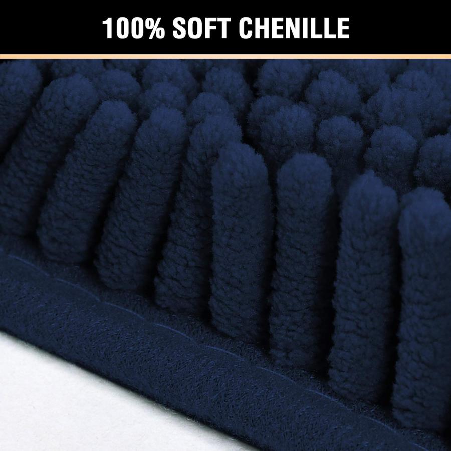 【並行輸入品】 H.VERSAILTEX Navy Blue Bath Mats for Bathroom， Bath Mat 20x32 in_3