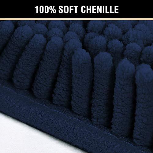 【並行輸入品】 H.VERSAILTEX Navy Blue Bath Mats for Bathroom， Bath Mat 20x32 in_4